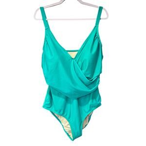 Caribbean Sand Swim Suit Green Beach Summer Ocean One Piece 22W Sculpting